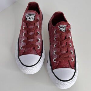 NWOT Converse All Star Shoes Womens 5‎ Maroon Silver Metallic Low Top Sneakers